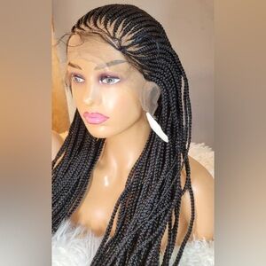 Black Braided Lace Front Wig